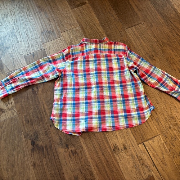 Ralph Lauren Jeans Co. Red Blue Yellow Plaid Cotton Button Down Shirt Women's 2X - Picture 4 of 11